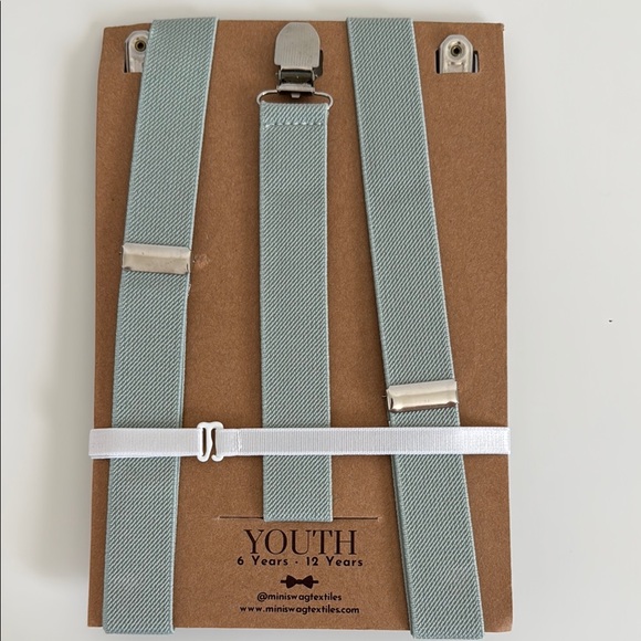 Light Blue Bow Tie and Suspenders Set and 5 ties - Picture 2 of 7